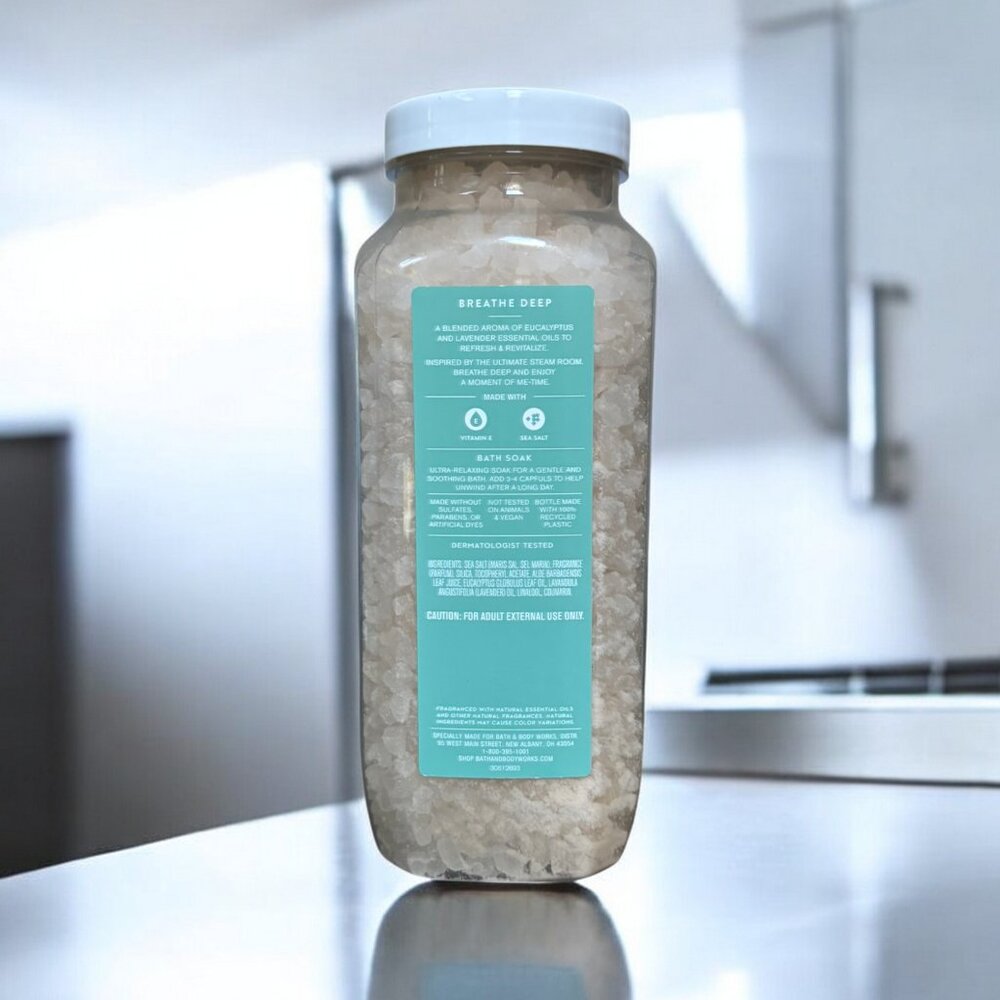 Bath & Body Works BREATH DEEP Eucalyptus & Lavender Bath Soak + Sea Salt 17 Oz - Picture 5 of 5